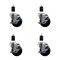 Service Caster 3.5'' Soft Rubber Swivel 1-1/2'' Expanding Stem Caster Set with Brake, 4PK SCC-EX20S3514-SRS-TLB-112-4 - alternate 1